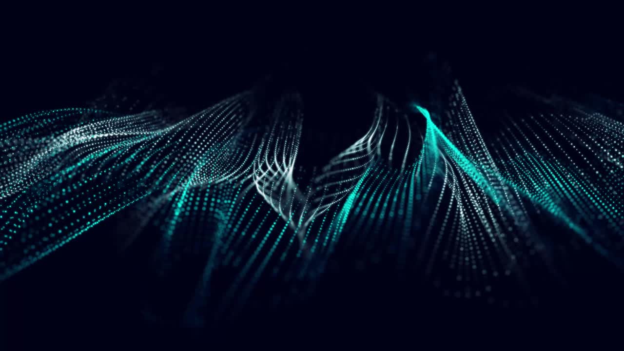 Abstract digital wave. Blue circular shape on the background. Futuristic point wave. Big data. 3D rendering. Internet and technology