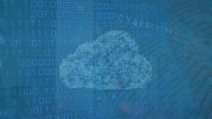 Animation of cloud and binary coding data processing