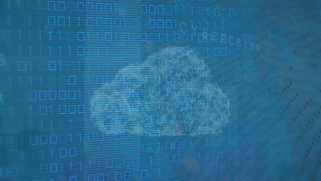 Animation of cloud and binary coding data processing