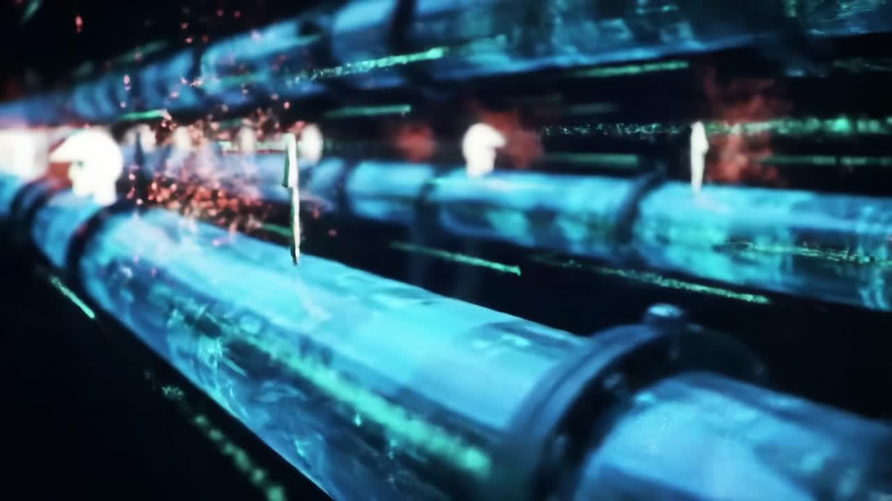 A mesmerizing journey through a futuristic digital landscape, showcasing intricate flows of data alongside abstract representations of human-like figures symbolizing connection and technology