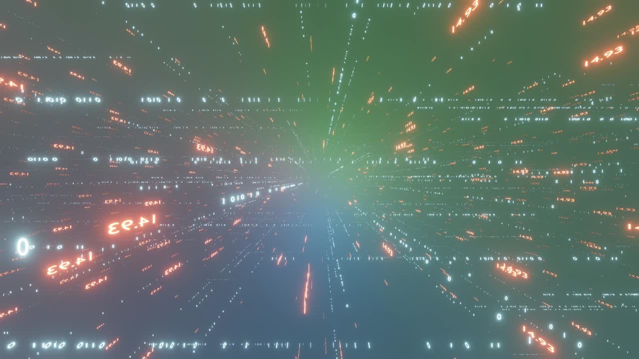 Digital binary code background. Big data digital code. Futuristic information technology concept. Computer generated seamless loop animation