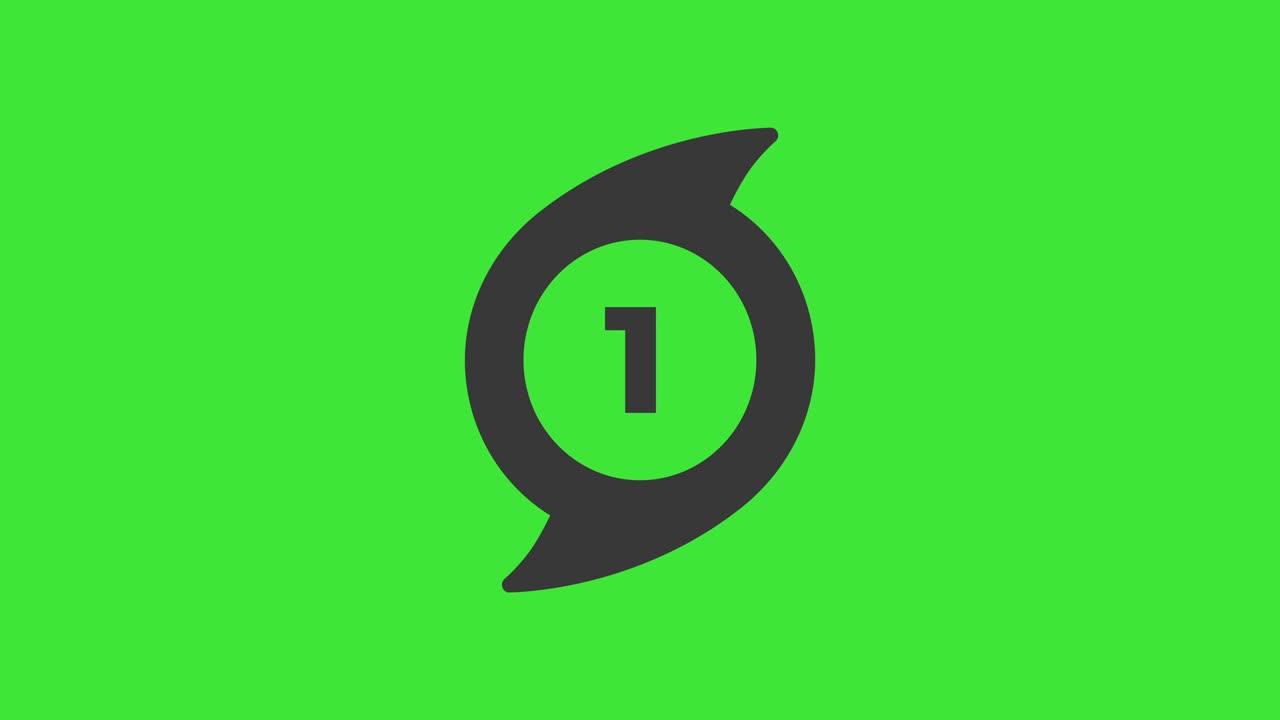 animación de icono de huracán. cinco categorías. clave de croma. tiempo y mapa video