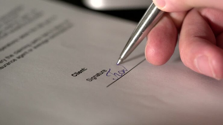 Signing a document