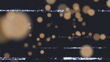 Animation-of-glitch-interference-over-glowing-spots-on-black-background
