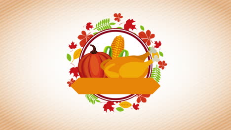 happy thanksgiving celebration with delicious food