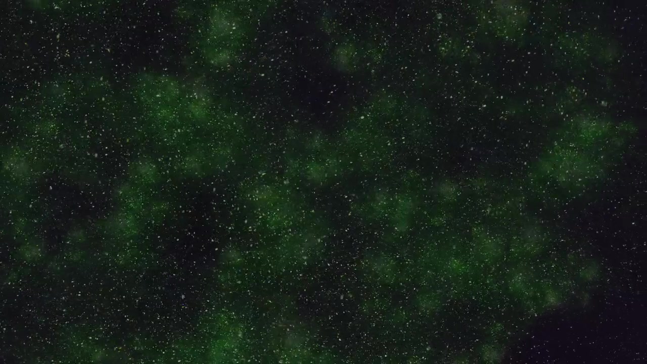 Universo con polvo estelar y nubes verdes