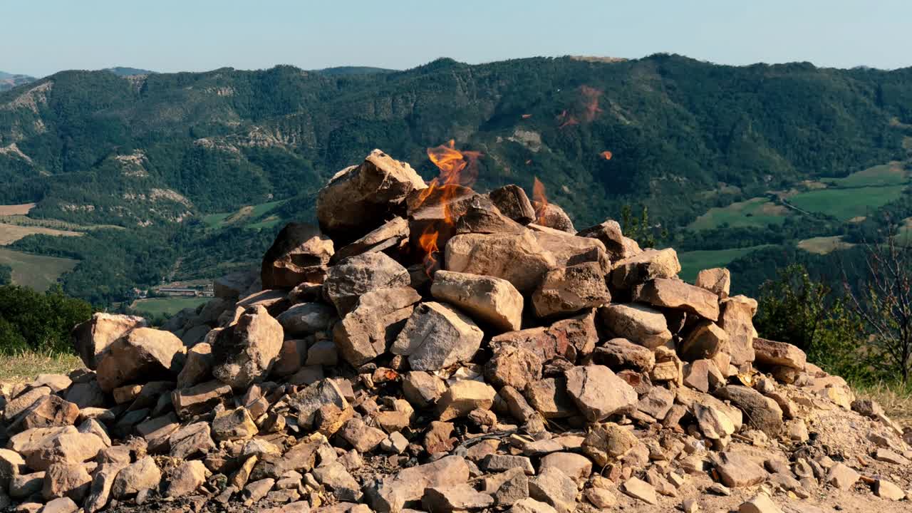천연 가스 불꽃 연소 메탄