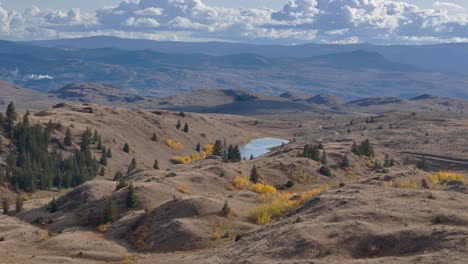 bird's-eye scenery: , semi-arid desert, and endless grassland hills