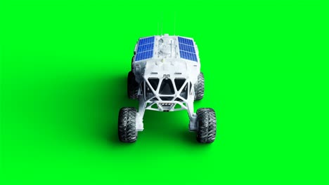 rover isolate on green screen. realistic 4k animation.