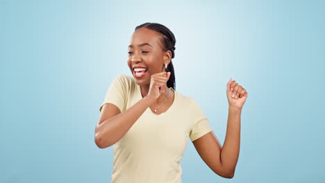 dance, woman or excited for success in studio to