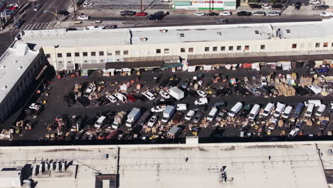 aerial view of a bustling urban wholesale market and commercial district