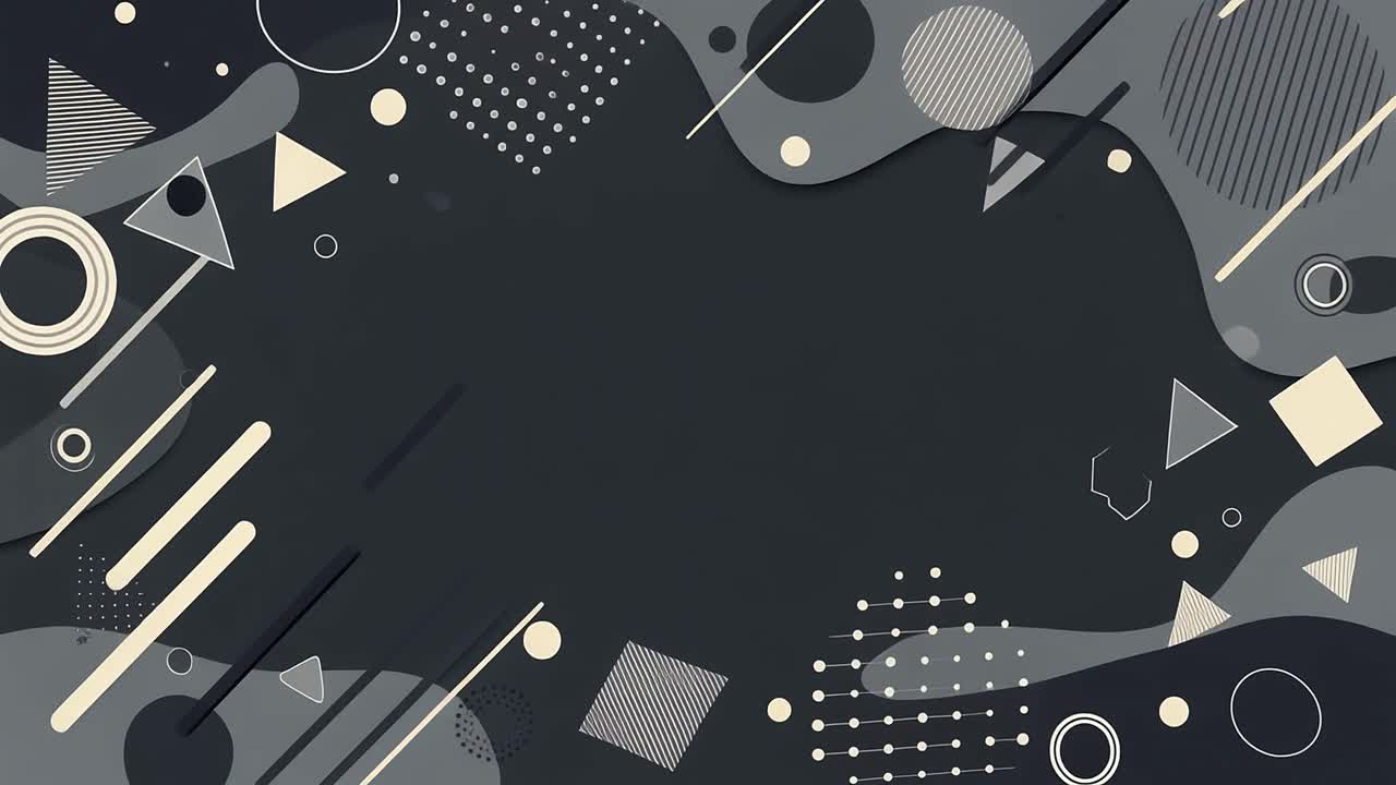 Abstract Geometric Shapes Animation on Dark Background