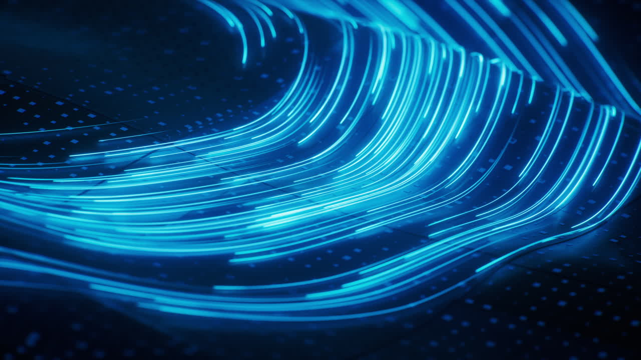 Spinning vortex curve lines with board background, 3d rendering