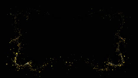 frame box sparkling golden glitter spiral lens effect shining magic sparkling particles star dust