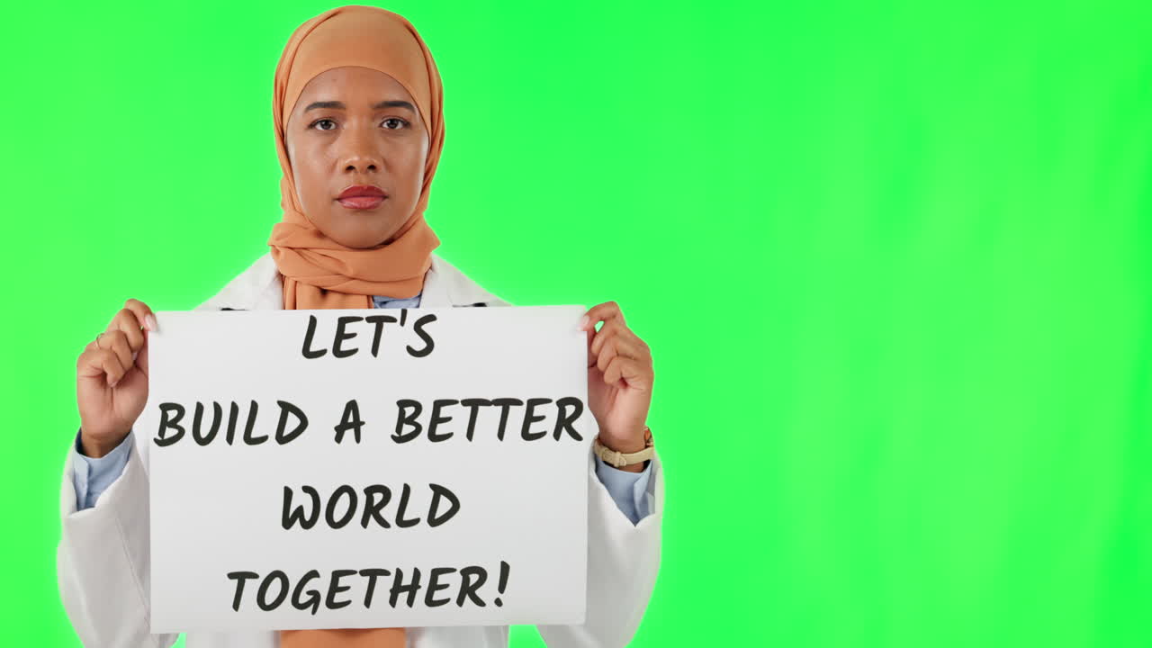 Layar hijau, protes, dan wajah wanita Muslim