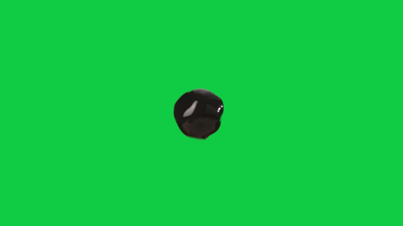 Isolated Shiny Tapioca Pearl Slowly Moving Right In Front Of Green ...