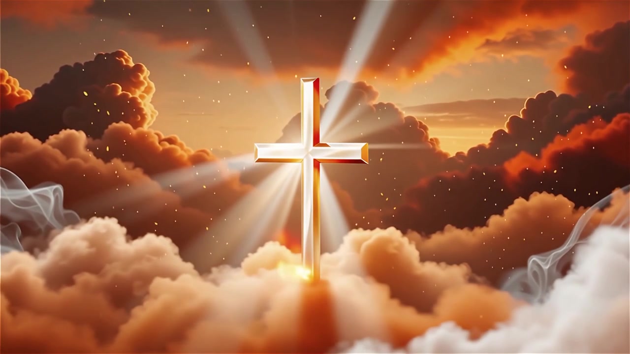 Christian Cross Heavenly Light Worship Background