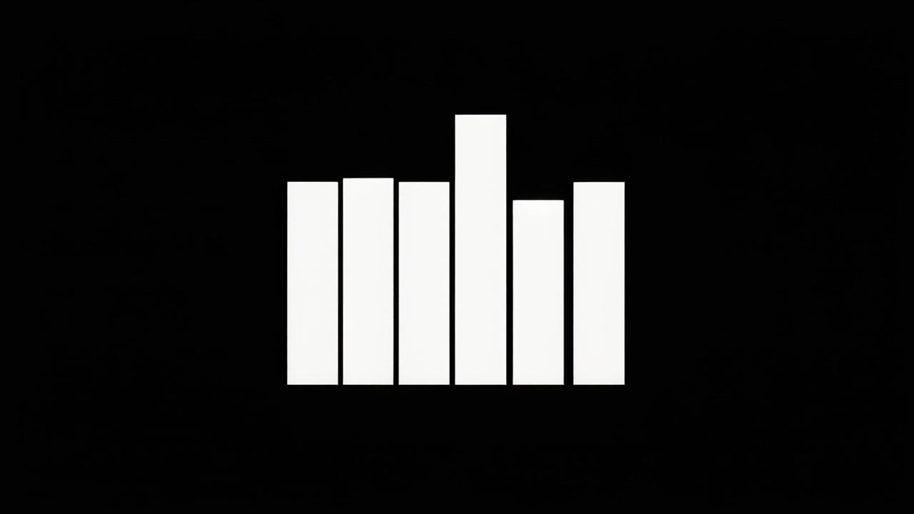 Animated White Audio Equalizer Bars on Black Background