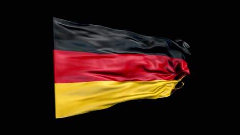 realistic germany flag is waving 3d animation. national flag of germany. 4k germany flag seamless loop animation.