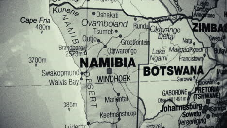 detailed map of namibia and neighboring countries in southern africa
