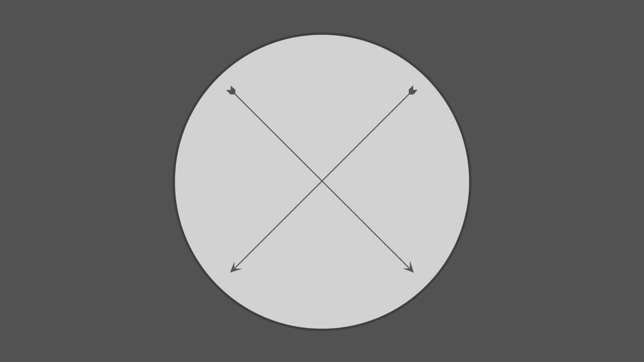 원 안의 십자 화살표