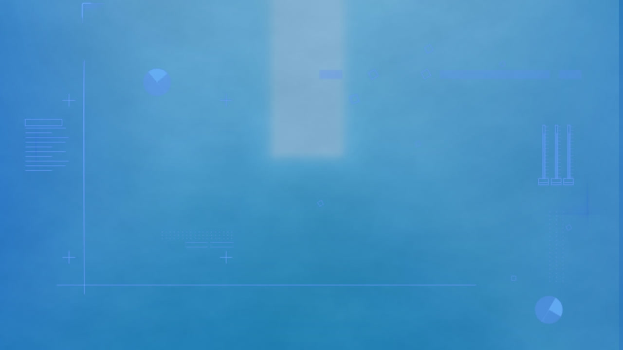 파란색 배경에 대한 데이터 처리 인터페이스의 애니메이션