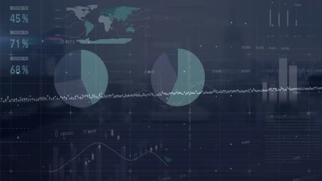 Animación-Del-Procesamiento-De-Datos-Estadísticos-Frente-A-La-Vista-Aérea-Del-Paisaje-Urbano