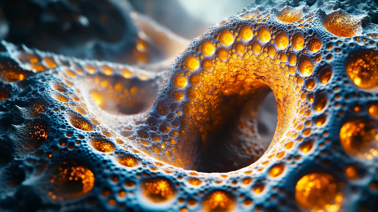 Vibrant abstract organic shapes. Vibrant and intricate shapes create a stunning visual with glowing details, showcasing an imaginative artistic scene