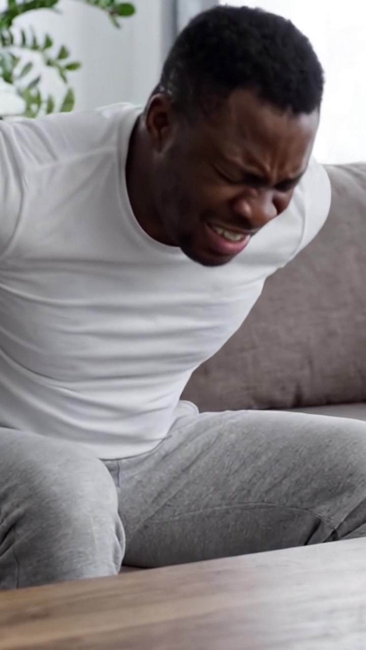 A Man Suffering from Back Pain: Illustrating the Daily Struggles and Discomfort Experienced by Individuals with Chronic Pain Issues