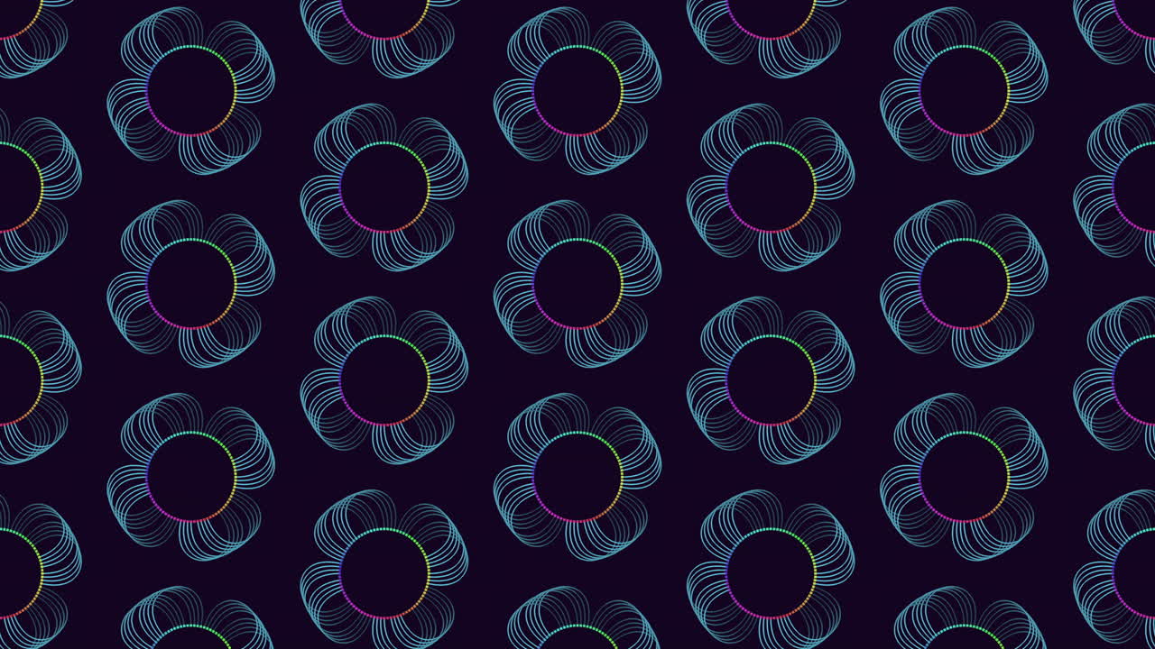 Futuristic blue and purple circle pattern on black background