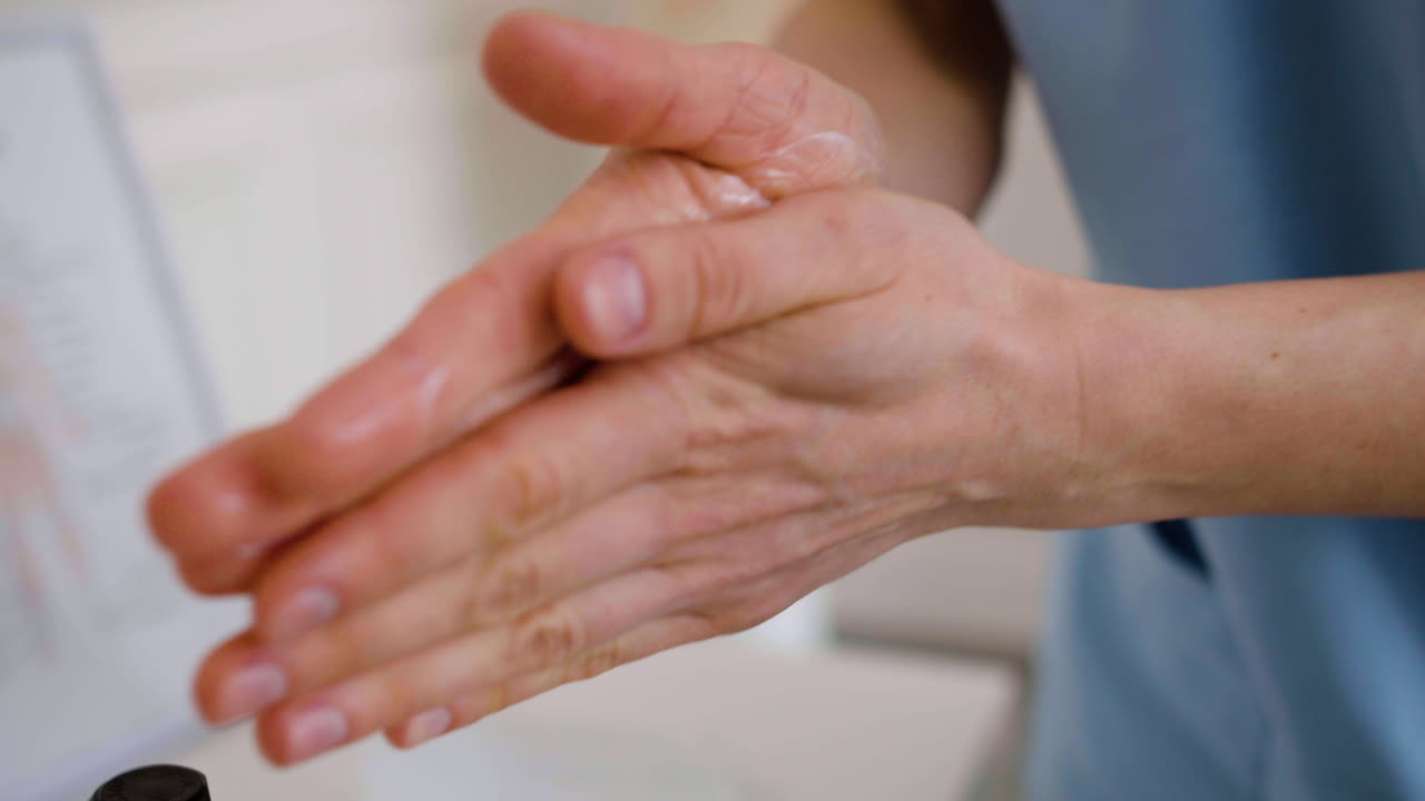 마사지 오일을 사용하는 물리치료사