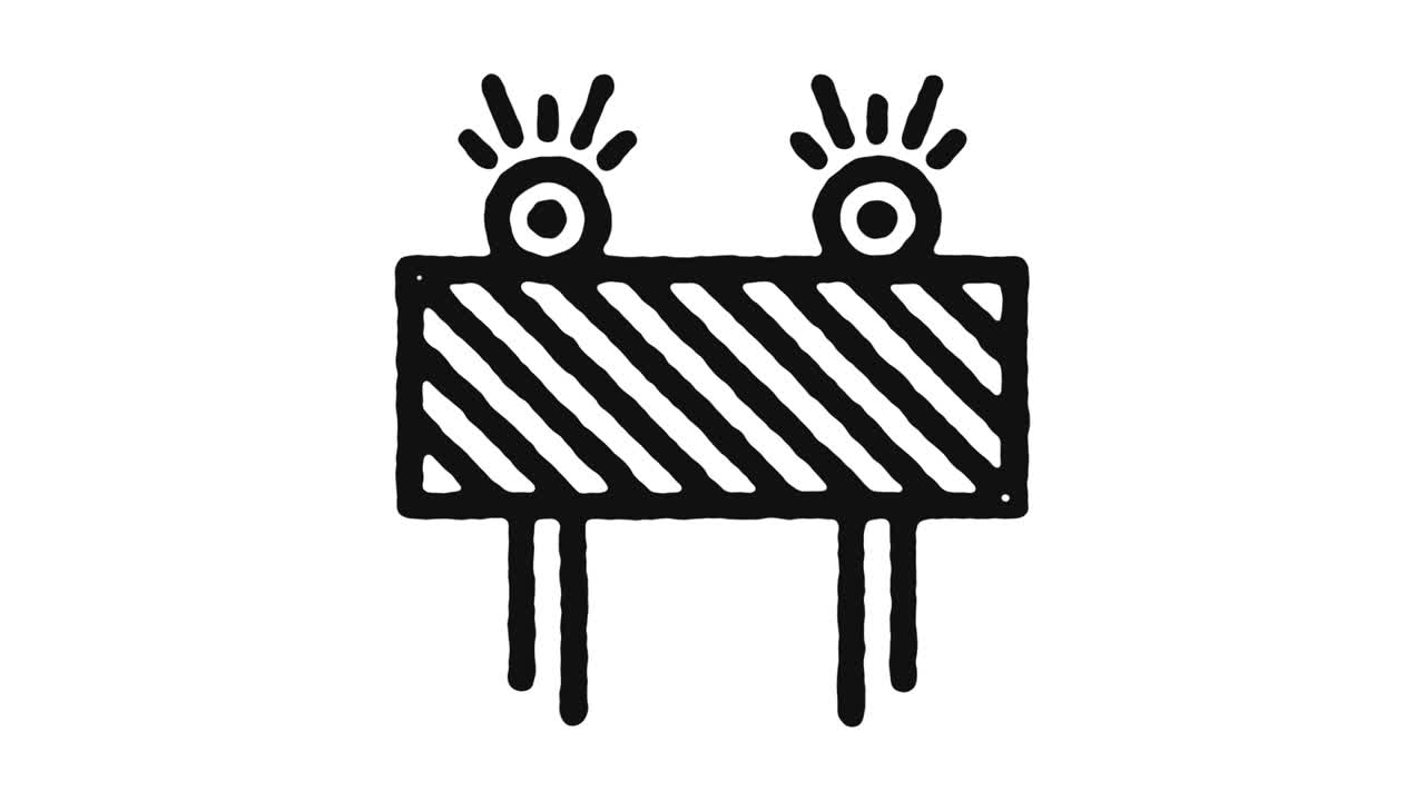 도로 차단 아이콘 애니메이션 영상 및 알파 채널