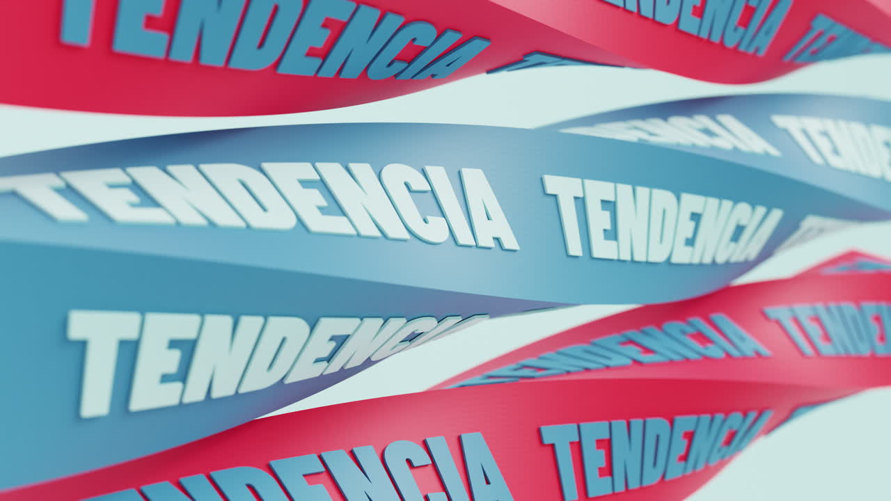 diseño abstracto con la palabra "tendencia" en colores vibrantes.