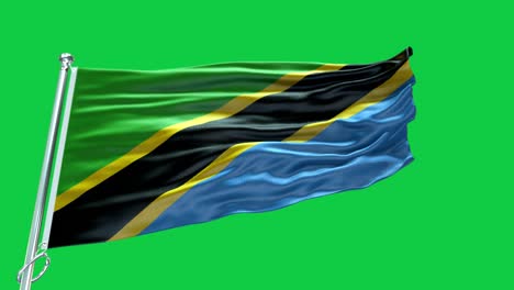 4k highly detailed flag of tanzania - tanzania flag high detail - national flag tanzania wave pattern loopable elements