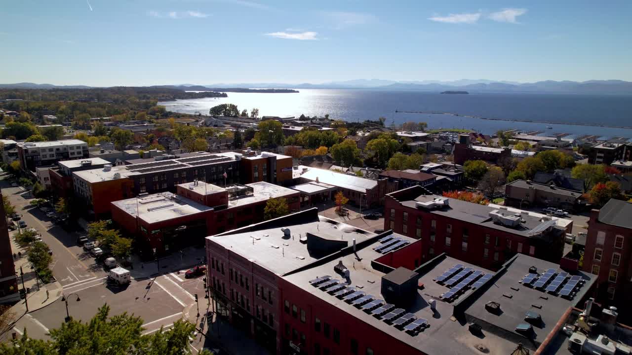aerial lake champlain in burlington vermont