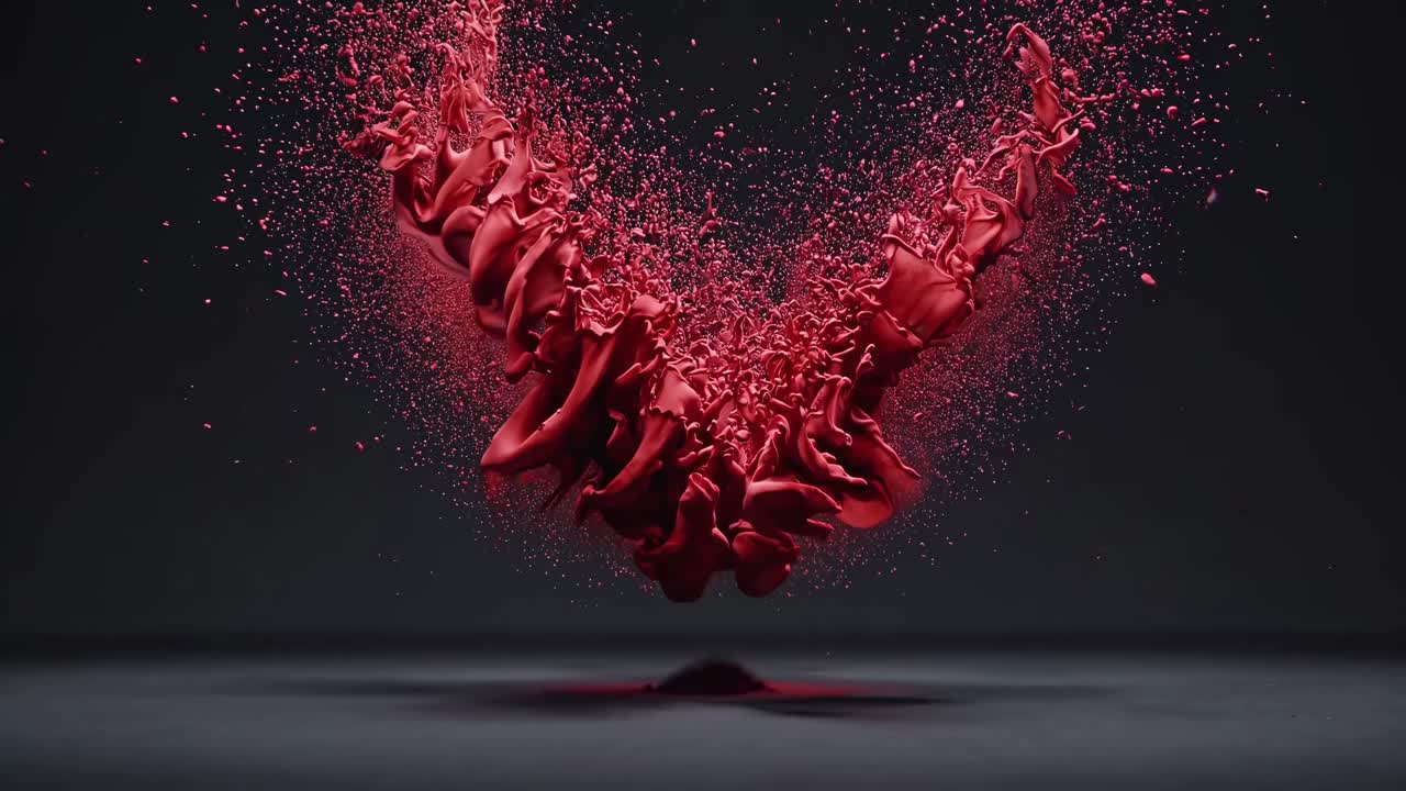 Red Paint Splash Abstract Art