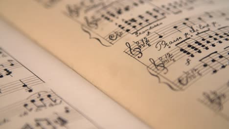 hand-drawn sheet music