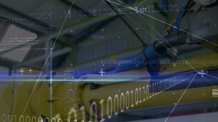 Animation of animation of network of connections and data processing over people network in seaside