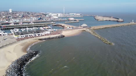 lowestoft norfolk uk harbour aerial  footage 4k