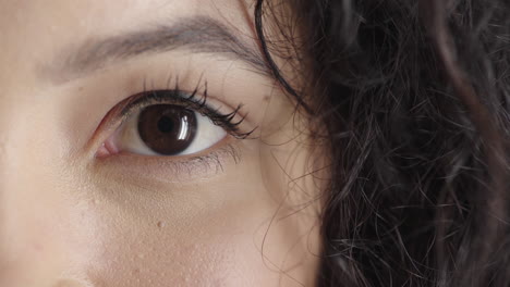 ojo de mujer de cerca mirando a su alrededor pensativo contemplativo vista sana