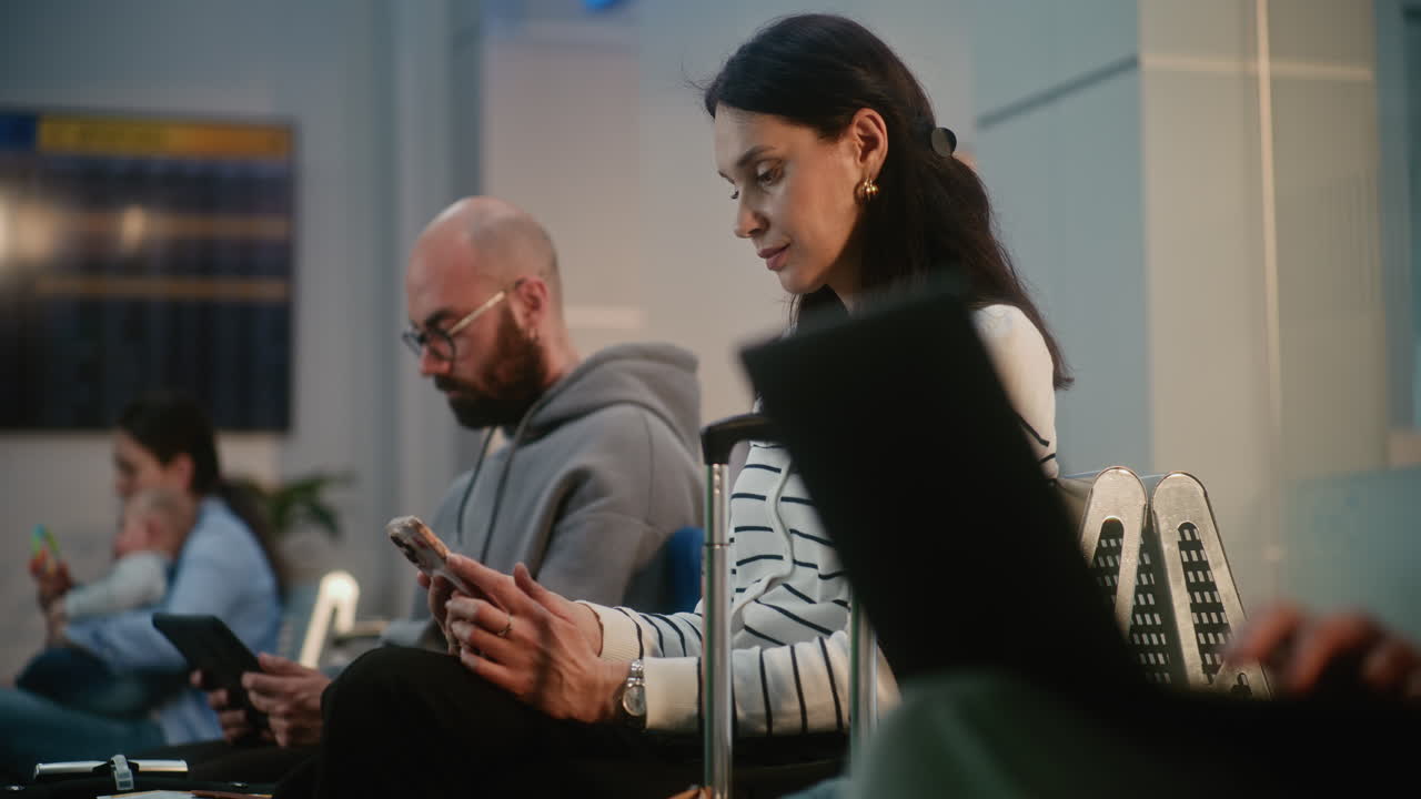 Passengers waiting in the airport