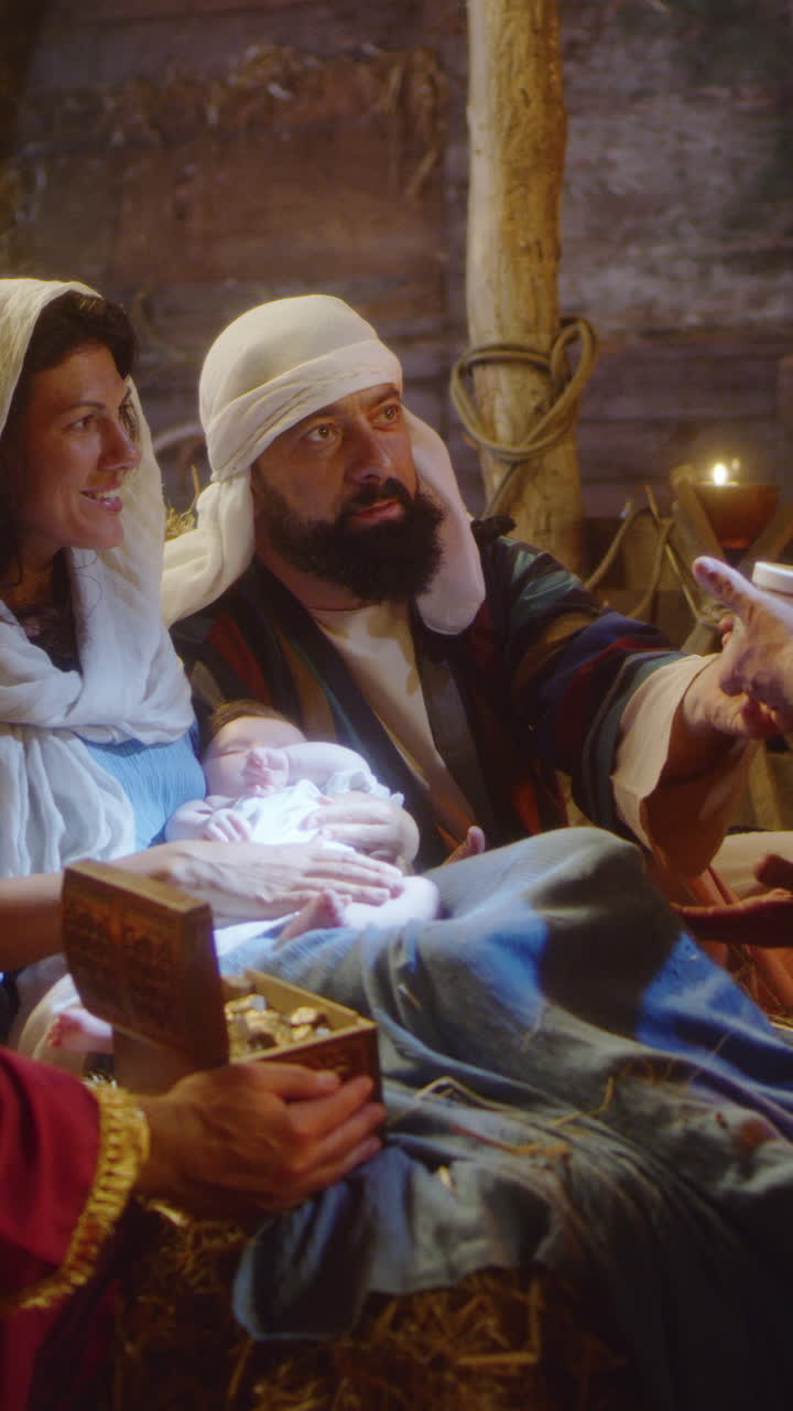 성가족과 함께하는 탄생 장면