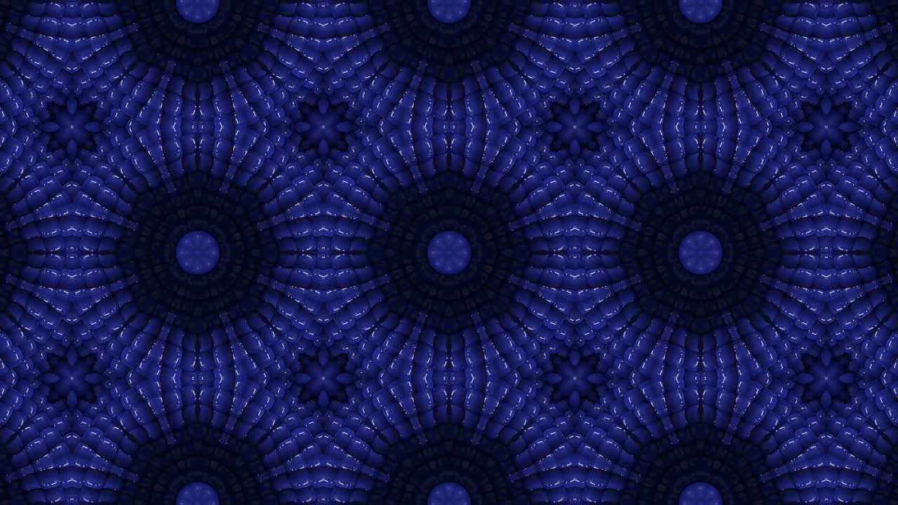 Textura de bolas 3D em loop. Fundo decorativo abstrato e ornamentado. Caleidoscópio hipnótico e moderno.