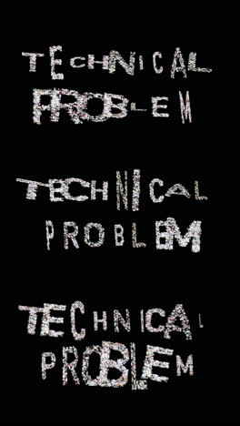 the words technical problem made from 100s of videos of changing vintage televisions in vertical