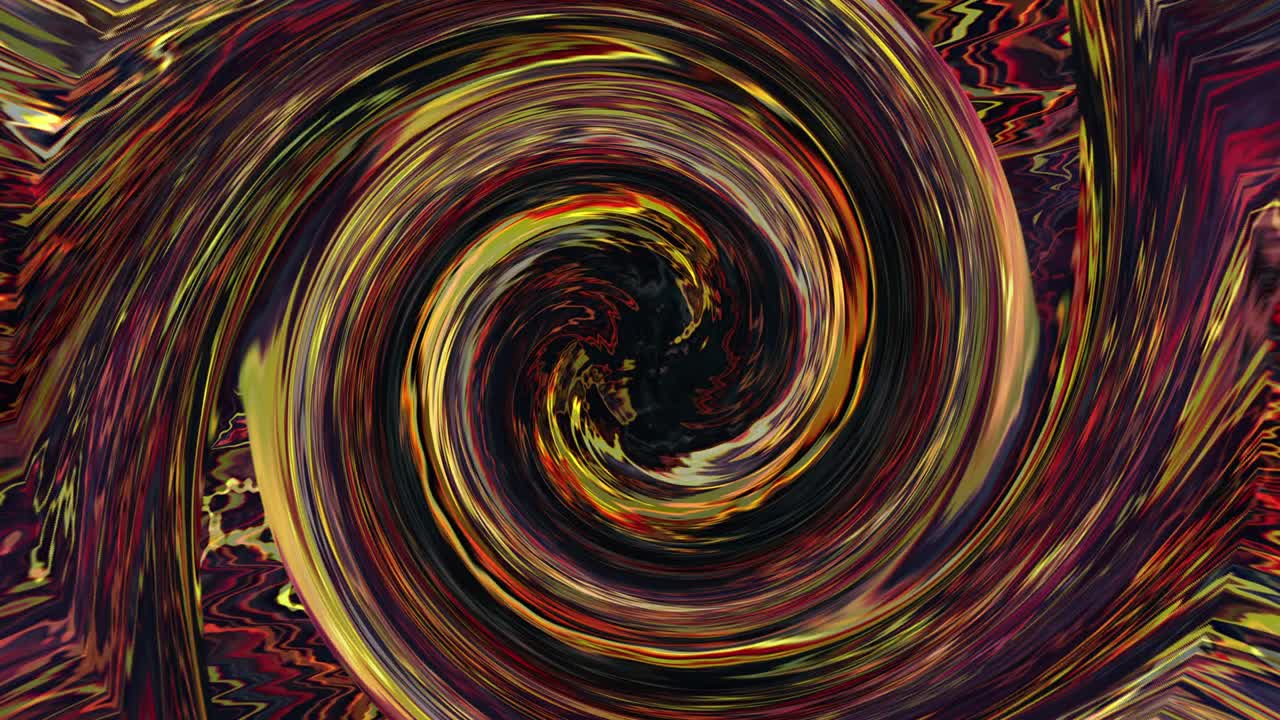 Abstract motion graphic loop of multicolored grunge psychedelic twisting multicolored helix vortex light. 4K loop fast moving colorful round striped swirling hypnotic rotating abstraction art effect.