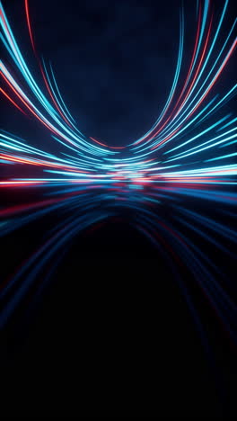 glowing round illuminated lines with motion blur, 3d rendering.