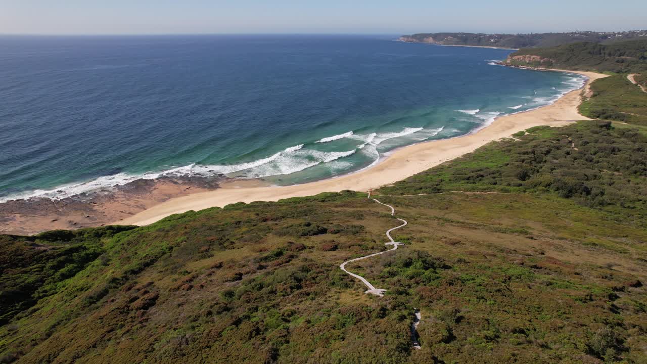Seascape Of Glenrock Beach In New South Wales, Australia - Aerial Drone Shot
