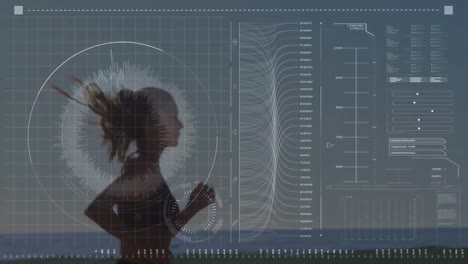 Animación-Del-Procesamiento-De-Datos-Sobre-Una-Mujer-En-Forma-Corriendo