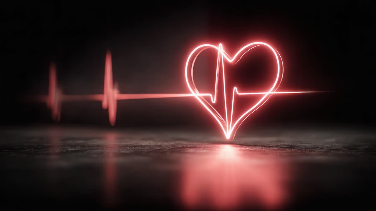A captivating visual representation of a glowing heart intertwined with a pulse line, embodying the essence of life and vitality in a dynamic and creative form