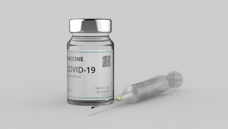 covid-19 vaccine with needle - animated loop